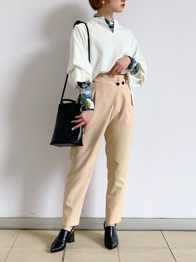 Yukiko Fukudaさん（レディース・155cm）の冬コーディネート