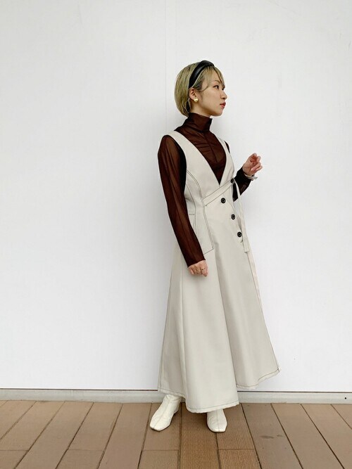Yukiko Fukuda使用「UNITED TOKYO（プリーツドッキングジャンスカ）」的時尚穿搭