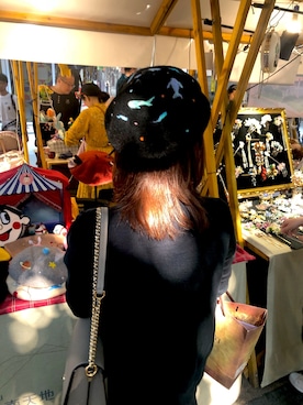 「休闲」｜「アイテム（ハンチング/ベレー帽）」を使った、Omiさん（レディース・160cm）の冬コーディネート