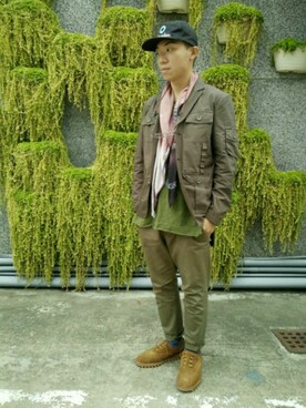 「(A)CRYPSISのアイテム」を使った、吳泓逸さん（メンズ・168cm）の冬コーディネート