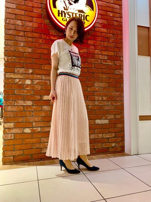 ヒステリックグラマー　安全ピン柄　チュールプリーツスカート　レア　希少 ヒステリックグラマー 安全ピン柄 チュールプリーツスカート