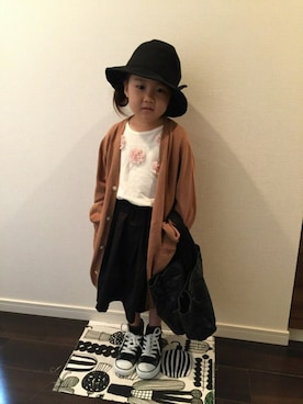 「KP DECO（ケーピーデコ）のアイテム」を使った、yu-riさん（キッズ・100cm）の秋コーディネート