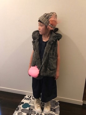 「And A（アンドエー）のアイテム（帽子）」を使った、yu-riさん（キッズ・110cm）の夏コーディネート