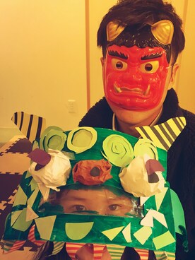 「節分」｜「アイテム（雑貨/ホビー）」を使った、yu-riさん（キッズ・110cm）の冬コーディネート