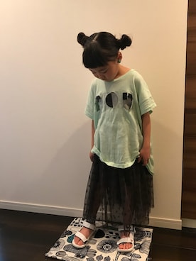 「quoti use fith（クゥオティ　ユース　フィス）のアイテム（シューズ）」を使った、yu-riさん（キッズ・110cm）の夏コーディネート