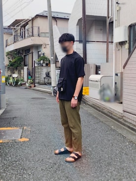 「niko and...（ニコアンド）のノルマンディーパンツ2（その他パンツ、グリーン系）」を使った、yuto_23さん（メンズ・179cm）の秋コーディネート