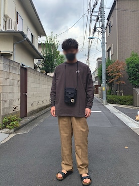 「kutir（クティール）のアソートプリントロンT（Tシャツ/カットソー）」を使った、yuto_23さん（メンズ・178cm）の秋コーディネート