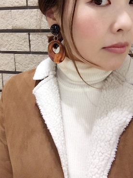 「アイテム（ムートンコート）」を使った、cocoさん（レディース・167cm・30代）の冬コーディネート