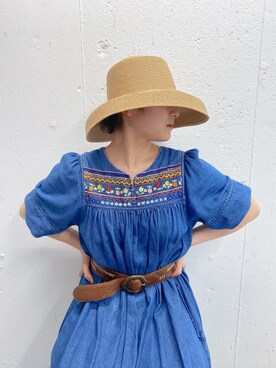 「VACANCY（ヴァカンシー）のアイテム（帽子）」を使った、アオイさん（レディース・161cm）の夏コーディネート