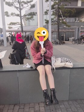 「オルチャンファッション」｜「アイテム（ブルゾン）」を使った、izuさん（レディース・158cm）の冬コーディネート