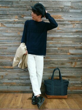 「BACK NUMBER（バックナンバー）のアイテム（トートバッグ）」を使った、YU-KINさん（メンズ・170cm）の春コーディネート