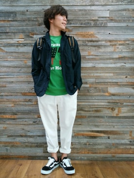 「WORLD WORKERS（ワールドワーカーズ）のアイテム（ジャケット/アウター）」を使った、YU-KINさん（メンズ・170cm）の春コーディネート