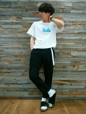 「Right-on（ライトオン）のアイテム（シューズ）」を使った、YU-KINさん（メンズ・170cm）の夏コーディネート