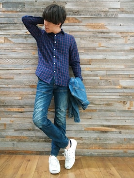 YU-KINさん（メンズ・170cm）の秋コーディネート