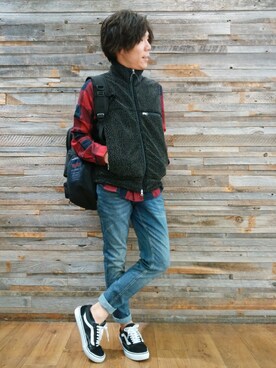 「Right-on（ライトオン）のアイテム（その他アウター）」を使った、YU-KINさん（メンズ・170cm）の秋コーディネート