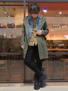 「Right-on（ライトオン）のアイテム（モッズコート）」を使った、YU-KINさん（メンズ・170cm）の冬コーディネート