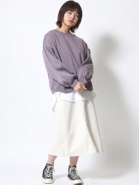 「スウェットパーカー」｜「アイテム（その他）」を使った、Salong hameu  Womenさん（レディース・165cm）の秋コーディネート