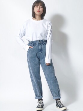 「FILA（フィラ）のアイテム（スウェット）」を使った、Salong hameu  Womenさん（レディース・165cm）の冬コーディネート