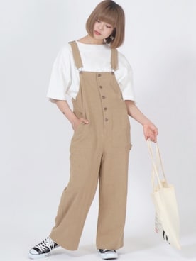 「Dickies（ディッキーズ）のアイテム（オールインワン・サロペット）」を使った、Salong hameu  Womenさん（レディース・165cm）の春コーディネート