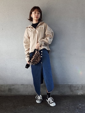 「STUSSY（ステューシー）のアイテム（ナイロンジャケット）」を使った、ARINA / 杉本侑菜さん（レディース・163cm）の冬コーディネート