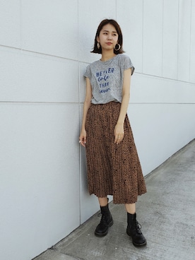 「archives e'pice（アルシーヴエピス）のアイテム（スカート）」を使った、ARINA / 杉本侑菜さん（レディース・163cm）の夏コーディネート