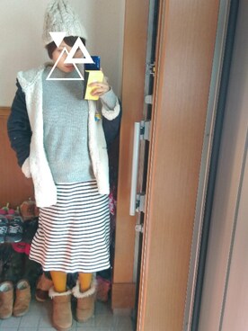 「niko and...（ニコアンド）のアイテム（ムートンコート）」を使った、*ももこ*さん（レディース・153cm）の冬コーディネート