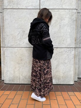 「AVIREX（アヴィレックス）のアイテム（その他アウター）」を使った、chiiさん（レディース・160cm）の秋コーディネート