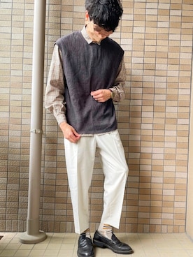 「UNIQLO U」｜あごさん（メンズ・184cm）の春コーディネート