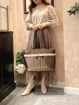 「Maison de FLEUR（メゾンドフルール）のアイテム」を使った、haruさん（レディース・149cm）の冬コーディネート