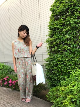 「ボタニカル」｜「アイテム（カーディガン/ボレロ）」を使った、Fuka*さん（レディース・153cm）の夏コーディネート