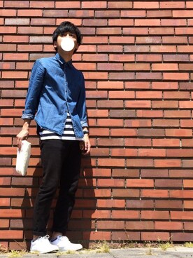 「H&M（エイチ・アンド・エム）のアイテム（タンクトップ、ホワイト系）」を使った、h..さん（メンズ・171cm）の夏コーディネート