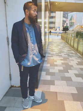 「CLASS（クラス）のアイテム」を使った、EIJIさん（メンズ・176cm）の春コーディネート