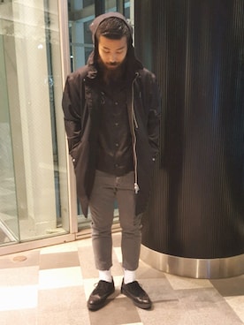 「DIESEL（ディーゼル）のアイテム（モッズコート）」を使った、EIJIさん（メンズ・176cm）の春コーディネート