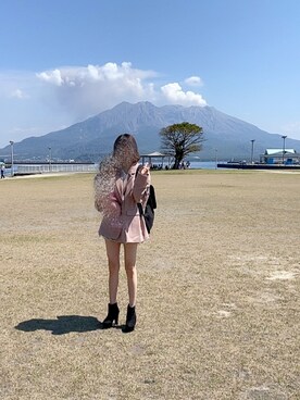 「NICE CLAUP（ナイスクラップ）のアイテム（ノーカラージャケット）」を使った、ｃｈｉｉ☺︎さん（レディース・161cm）の春コーディネート