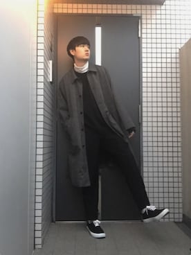 「Request（リクエスト）の【Request】　ロングスリーブTEE　タートルネック　（Tシャツ/カットソー）」を使った、だいちさん（メンズ・176cm）の秋コーディネート