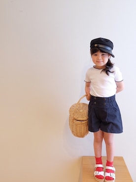 「コンフォートサンダル」｜azu☻♡さん（キッズ・100cm）の春コーディネート