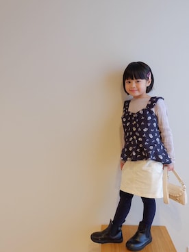 「アイテム（スカート）」を使った、azu☻♡さん（キッズ・100cm）の冬コーディネート