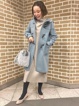 「一押しのアウタースタイル」｜「アイテム（ワンピース/ドレス）」を使った、wakutsu kanaさん（レディース・156cm）の冬コーディネート