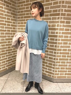 「一押しのアウタースタイル」｜「アイテム（チェスターコート）」を使った、wakutsu kanaさん（レディース・156cm）の冬コーディネート