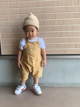 「息子」｜「アイテム（オールインワン・サロペット）」を使った、KIRA☆REIさん（キッズ・100cm）の秋コーディネート