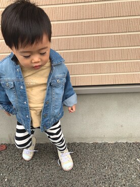 「息子コーデ」｜「アイテム（レッグウェア）」を使った、KIRA☆REIさん（キッズ・80cm）の秋コーディネート