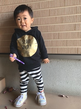 「息子コーデ」｜「アイテム（レッグウェア）」を使った、KIRA☆REIさん（キッズ・80cm）の秋コーディネート