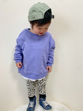 「息子コーデ」｜「アイテム（キャップ）」を使った、KIRA☆REIさん（キッズ・80cm）の春コーディネート