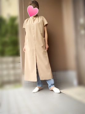 「chocol raffine robe（ショコラフィネローブ）のアイテム（シャツワンピース）」を使った、みーこさん（レディース・153cm）の秋コーディネート