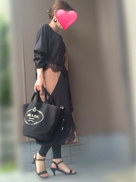 「プラダ」｜「アイテム（ワンピース/ドレス）」を使った、みーこさん（レディース・153cm）の秋コーディネート