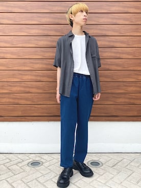 「shiki tokyo（シキトウキョウ）のアイテム」を使った、とさん（メンズ・177cm）の夏コーディネート