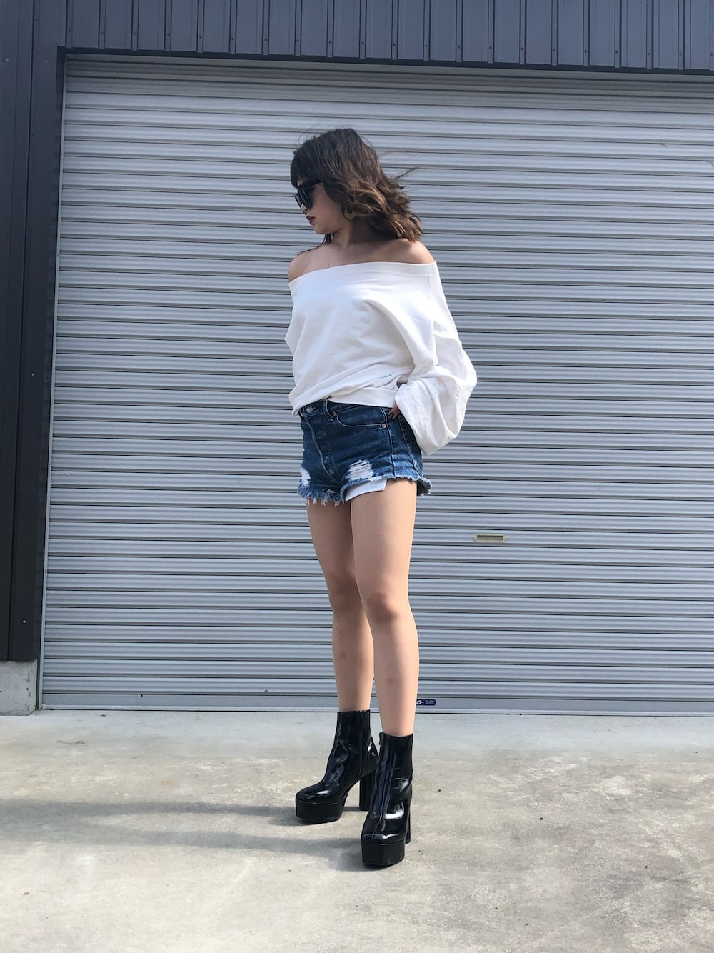 「Levi's、murua」｜「Levi'sのアイテム（デニムパンツ、その他）」を使った、amichqnさん（レディース・160cm）の夏コーディネートの1枚目の写真