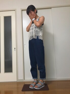 「ROSE BUD（ローズバッド）の【大人気アイテム】(ICE WATCH)ICE-GLAM WE US（アナログ腕時計、ホワイト系）」を使った、mi☻さん（レディース・167cm）の夏コーディネート