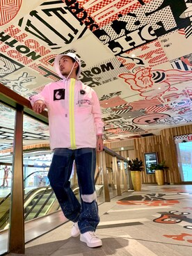 「DIESEL（ディーゼル）のアイテム（ブルゾン）」を使った、Ero S Yipさん（メンズ・166cm）の春コーディネート
