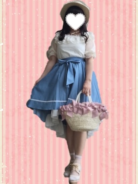 「axes femme（アクシーズファム）のアイテム（かごバッグ）」を使った、サリィさん（レディース・164cm）の春コーディネート